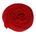 Women Red Silk Cotton Scarf Solid Color Breathable Jersey Shawl Summer Spring Accessory - Dark Red