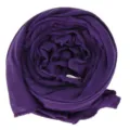 Solid color mercerized cotton women scarf, breathable stretchy hijab shawl, purple color. - Deep Purple