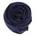 Solid color mercerized cotton women scarf in navy blue, breathable and lightweight fabric. - Navy Blue
