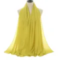 Pañuelo hijab de gasa de perlas lisa transpirable, chal de verano ligero y versátil. - 83# Amarillo Claro