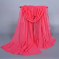 Sciarpa in chiffon tinta unita leggera traspirante scialle protezione solare elegante donna - Rosso Pomodoro