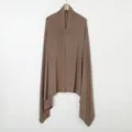 Detailed view of brown instant hijab, soft jersey fabric, equal length sides, solid color. - 8# Dark Khaki