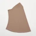 Detail shot of the plain crystal linen under-cap hijab in khaki, soft and stretchy fabric. - 48*36 / Light Khaki