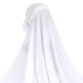 Solid white solid color polyester women hijab scarf and cap set, comfortable daily wear. - One Size / 3# White