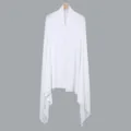 Plain solid color mercerized cotton hijab scarf, comfortable everyday wear variant in white. - White