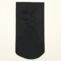 Detailed view of a black Muslim inner hijab cap with extended neck cover and pleated front. - Black