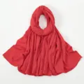 Einfarbig knittriger langer Schal für Damen, leichtes Polyester-Baumwoll-Kopftuch Hijab. - 18# Hellrot