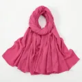 Einfarbiges, geknittertes langes Hijab Tuch für Damen, weicher leichter Kopftuch Schal. - 19#Rosenrot