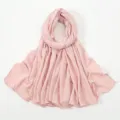 Einfarbiges, knittriges Hijab langes Tuch für Damen, weiches Mode Kopftuch Alltag. - 21#Schneeknospe