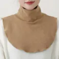 Winter warm mock turtleneck detachable fake collar for women, windproof thermal neck warmer. - 6# Camel