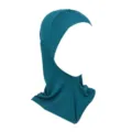 Comfortable modal jersey hijab cap for women, stretchy Muslim under scarf in dark teal. - Haqing Green