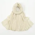 Einfarbig knitterter langer Schal Beige Hijab modisch Damen vielseitig leichtes Kopftuch neu - Beige (16#)