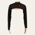 Black mock neck arm sleeves women elastic bolero shrug base layer solid color top detail - 140*20cm / Tops / 1# Black