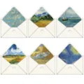 Enveloppes vintage avec peinture d'art de Van Gogh ensemble papeterie cadeaux romantiques - Enveloppes blanches / 6 pièces