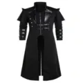 Medieval Renaissance gothic steampunk long trench coat black vintage stage costume apparel - S / Black