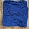 Men's Casual Cotton Linen Henley Shirt Long Sleeve Beach Stand Collar Top Plus Size - Royal Blue