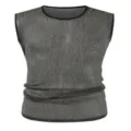Camiseta sin mangas gris metálica para hombre top casual liso de verano moda urbana - S / Tops / Gris