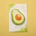 Bloc-notes adhésif mignon en forme d'avocat avec carte, idéal pour les notes quotidiennes. - 30 Feuilles / Avocat