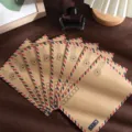 Enveloppes postales vintage en papier kraft avec rayures rouges et bleues et cachet de poste. - Style en papier kraft (1 pack = 8 pièces)