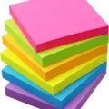 Colorful set of 6 square sticky notes in neon colors for office and student use - 6-Pack Set / 6-pack