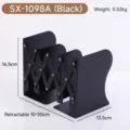 Serre-livres réglable en métal noir, largeur extensible de 10 à 50 cm pour le bureau - SX-1098A / Noir