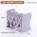 Serre-livres télescopique en métal violet réglable, largeur de 10,5 à 50 cm - SX-1099F / Violet