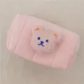Sac de rangement rose matelassé avec ornement d'ours pour maquillage ou articles bébé - Ours Rose Sac Rose