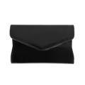 Black patent leather envelope clutch bag for women, elegant evening party handbag purse. - Black
