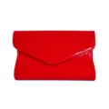 Red Patent Leather Envelope Clutch Bag Shiny Evening Handbag for Women Party Prom - Red