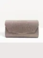 Pink glitter evening clutch bag, sparkling rhinestone bridal purse for wedding dress. - Champagne