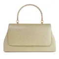 Gold glitter evening handbag with metallic handle for women party and formal events style - Gold