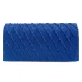 Blue glitter evening clutch bag, elegant pleated design wedding party shoulder handbag. - Blue