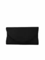 Black velvet evening clutch bag, minimalist minimalist elegant women handbag for party wedding. - Black