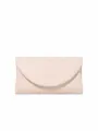 Minimalist pink velvet envelope evening clutch bag, elegant mini women handbag for party. - Apricot