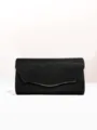 Black glitter rhinestone evening bag, elegant clutch purse for wedding party dress. - Black