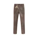 Men's sparkling sequin dress pants casual slim fit trousers for party nightclub stage wear - 28 / Gold