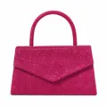 Glitter evening handbag for women, stylish sparkly top handle bag for party and wedding. - Rose Red