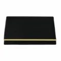 Black velvet evening bag with gold metal trim, elegant clutch purse for women banquets. - Black