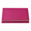 Pink Velvet Evening Bag with Gold Metal Bar Clutch Purse Women Elegant Banquet Handbag - Rose Red