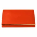 Orange velvet evening clutch bag with gold metal trim for women party wedding - Orange Red