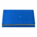 Blue velvet evening clutch bag for women, elegant metallic edge luxury party handbag. - Blue