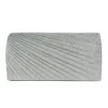 Silver glitter pleated evening clutch bag, 20cm mini sparkle party handbag for women - Silver