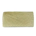 Gold Glitter Pleated Evening Clutch Bag Mini Handbag Party Purse Sparkly Wedding Prom - Gold