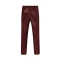 Men sparkling red sequin trousers detail, fashion shining party casual pants close-up view - 28 / Red