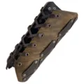 Bracciale medievale in ecopelle con occhielli metallici, allacciatura e rivetti per cosplay. - Marrone chiaro