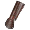 Viking wolf embossed leather bracer medieval knight cosplay costume accessory prop for men - Brown Tiger Head