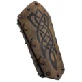 Bracelet en cuir style viking médiéval marron, armure de bras cosplay chevalier vintage avec rivets. - Lame (Unique) / Marron