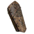 Bracelets en cuir Viking medieval avec runes, accessoire de costume marron pour cosplay. - Boussole (Unique) / Marron