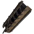 Medieval faux leather wrist bracer with lace-up design and metal rivets for cosplay. - Tan