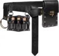 Medieval Vintage Black Leather Belt with Potion Bottles Steampunk Utility Pouch Accessory - Brown Set (420g)